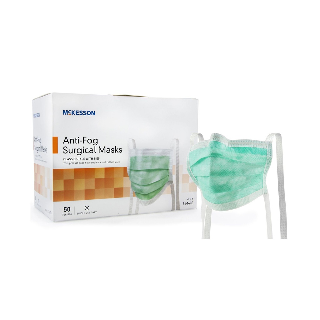 Surgical Mask McKesson Anti-fog ASTM Level 1 Tie Closure One Size Fits ...